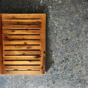 Acacia Wood Shower/Bath mat 18x24 Open Box | Premium Non-Slip Spa Floor Mat